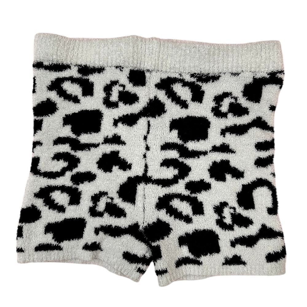 Colsie plush sleep boxer‎ shorts with black and white leopard print size large